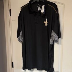 Fanatics Black Polo with Fleur-de-lis Emblem